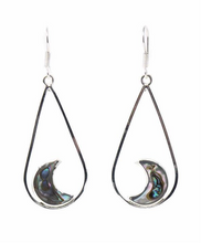 · Silver plated Teardrop Earrings - Abalone Half Moons