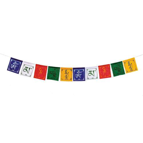 Tibetan prayer flags - OM (string of 10)