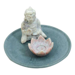 Soapstone Incense Plate - Buddha Lotus