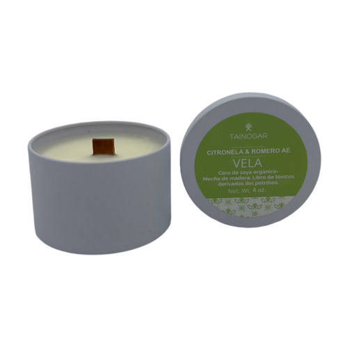 Vela natural de soya (4oz) - Citronela Romero