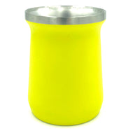 - Satinless Steel Yerba Mate cup 8oz - yellow - Ecotienda La Chiwi