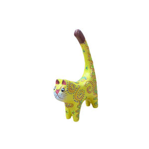 Sustainable Wood Party Cat figurine