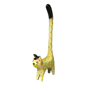 Sustainable Wood Party Cat figurine