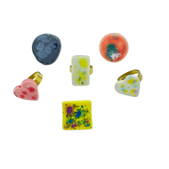 Sortijas en ceramica y brass - variedad - Ecotienda La Chiwi