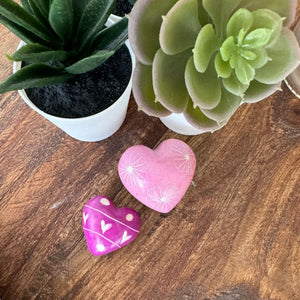 Mini Soapstone Heart - assorted colors