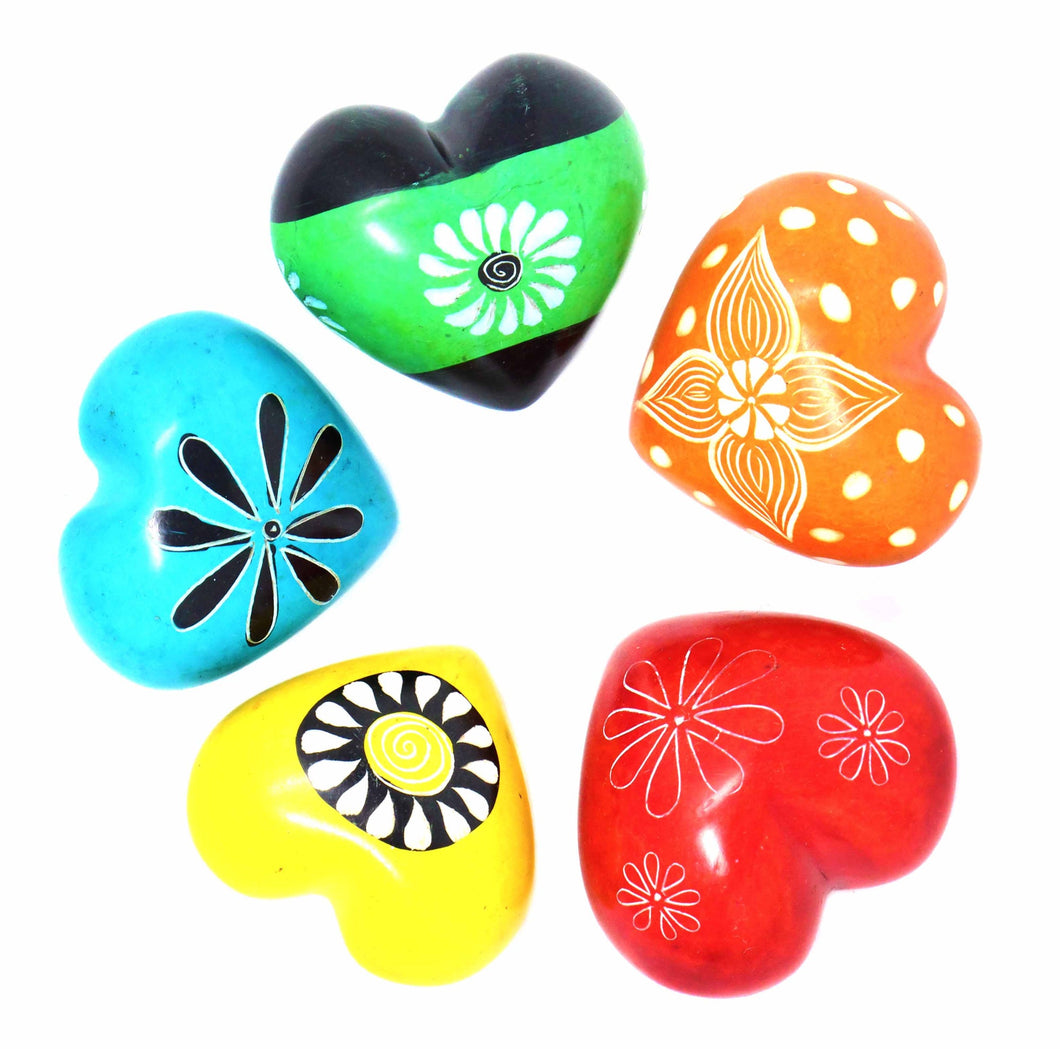 Mini Soapstone Heart - assorted colors