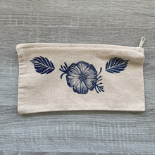 Flower Art Organic Canvas pouch - blue