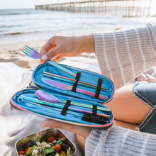 Stainless Steel Utensils Set with case - rainbow