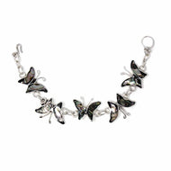 · Silver plated Link Bracelet - Abalone Butterflies - Ecotienda La Chiwi