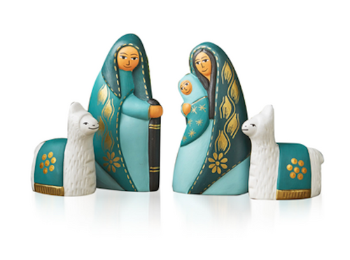 Tranquil Teal Nativity (set of 4)