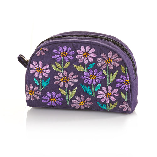 Embroidered Cosmetic Travel Pouch