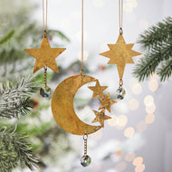 Celestial Moon & Stars ornaments (set of 3) - Ecotienda La Chiwi
