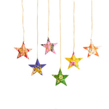 Recycled Sari Star ornament - Ecotienda La Chiwi