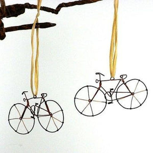 Recycled Wire Bicycle Ornament (set of 2)