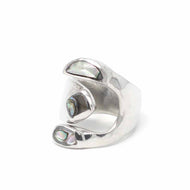 · Alpaca Silver Wrap Ring - Abalone (size 8) - Ecotienda La Chiwi