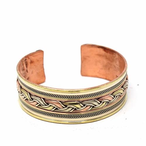 oos Copper & Brass Cuff Bracelet: Healing Ribbon - Ecotienda La Chiwi