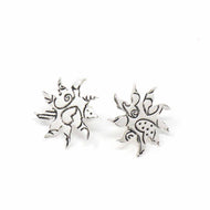 · Silverplated Stud Earrings - Sunburst - Ecotienda La Chiwi