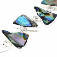 Silver plated Link Bracelet - Abalone Triangles