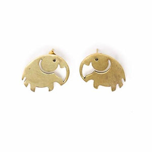 Elephant Brass earrings and necklace set