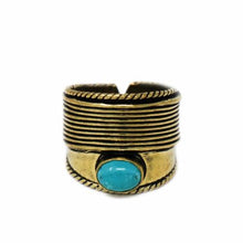 Turquoise Brass Ring (adjustable)
