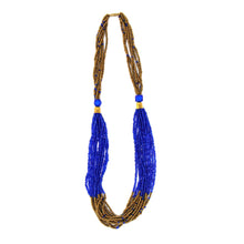Multistrand Maasai Necklace - Blue and Gold