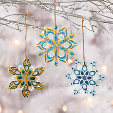 Recycled Paper Snowflake ornament (set of 3)