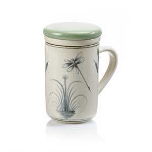 Ceramic Tea Infuser Mug - Dragonfly