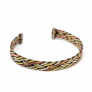Copper & Brass Cuff Bracelet: Healing Weave - Ecotienda La Chiwi