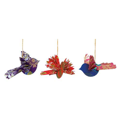 Origami Bird Ornament (set of 3)