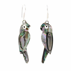 Silver Earrings - Abalone Parrot