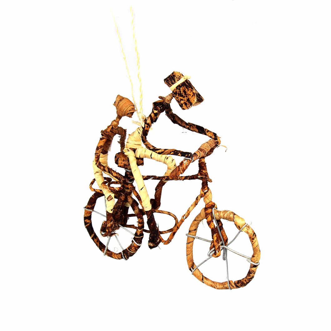 Banana Fiber Bicycle Ornament - Two People