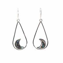 · Silver plated Teardrop Earrings - Abalone Half Moons