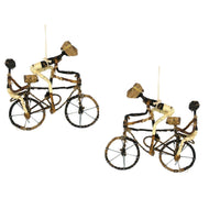· Banana Fiber Bicycle Ornament - Two Riders (set of 2) - Ecotienda La Chiwi