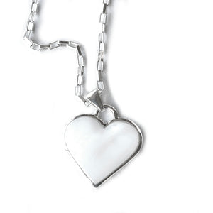 Alpaca Silver Corazon Blanco Pendant with Chain