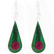 · Teardrop Earrings - Pink Pressed Flower - Ecotienda La Chiwi