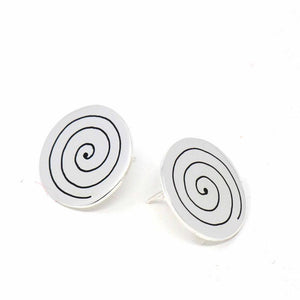 Silverplated Stud Earrings - Spirals