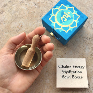 Mini Meditation Bowl Box: 2" Throat Chakra - Ecotienda La Chiwi